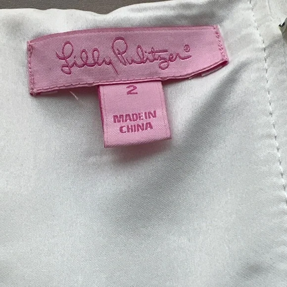 Lilly Pulitzer Black and White Payton Strapless Stripe Dress with Floral Overlay - Picture 11 of 14